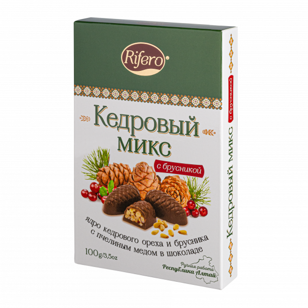 №1 Риф и ко Конфеты "Кедровый микс БРУСНИКА" 100г    в Чите