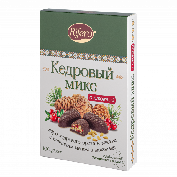 №1 Риф и ко Конфеты "Кедровый микс КЛЮКВА" 100г     в Чите