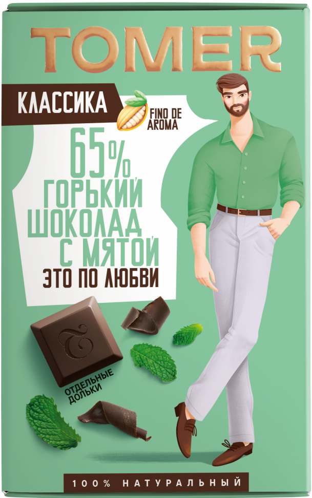  Фабрика Томер  Горький шоколад с МЯТОЙ, 90г в Чите