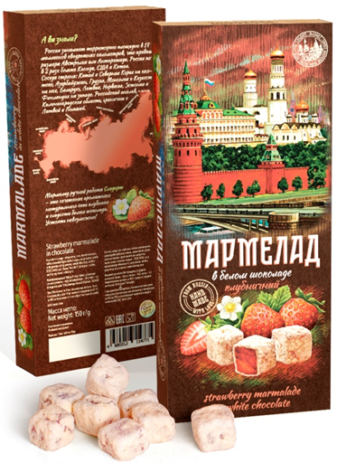№2 Сладарт Мармелад Клубничный в белом шоколаде, 150г   в Чите